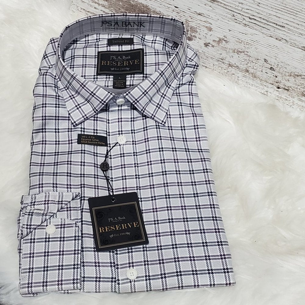 Reserve Collection Tailored Fit Button-Down Collar Plaid Sportshirt  Big & Tall