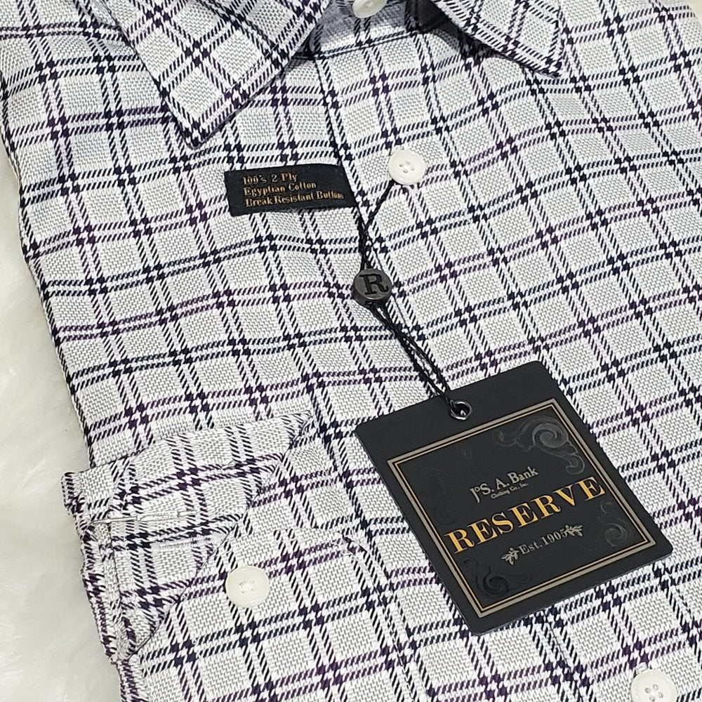 Reserve Collection Tailored Fit Button-Down Collar Plaid Sportshirt  Big & Tall