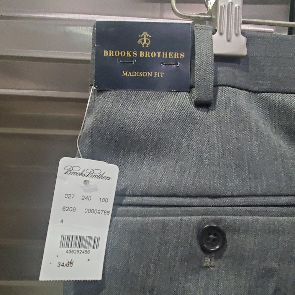 Madison Fit Wool Trousers, W34/L30