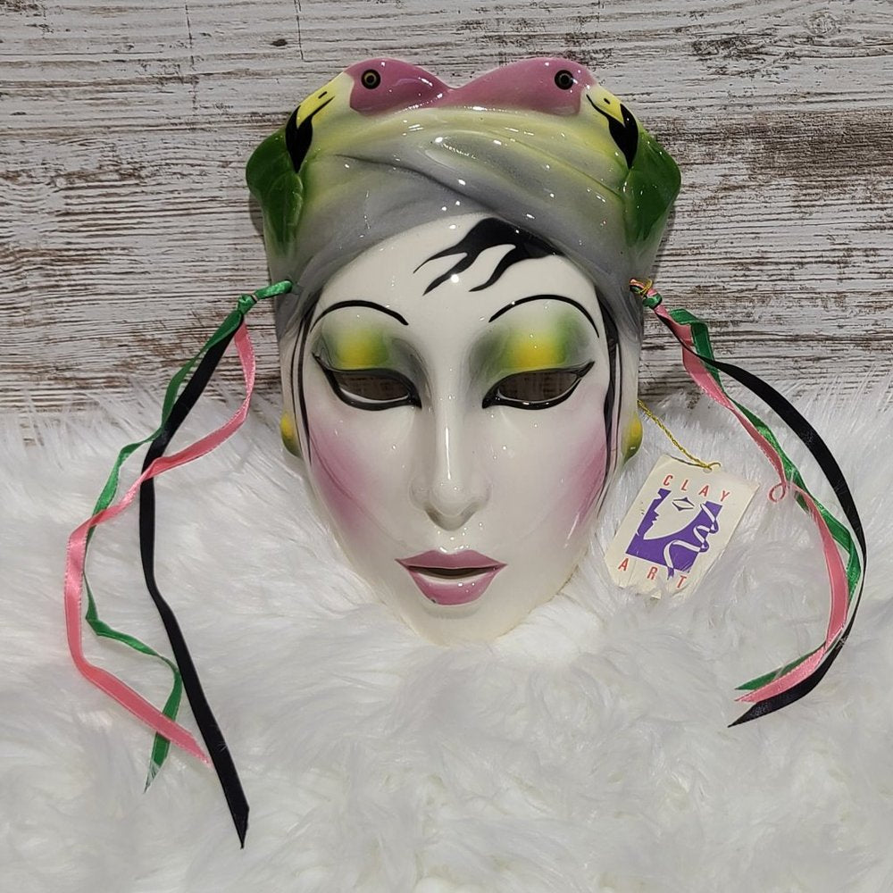 Clay Art About Face Lady Face Flamingo Vintage Mask