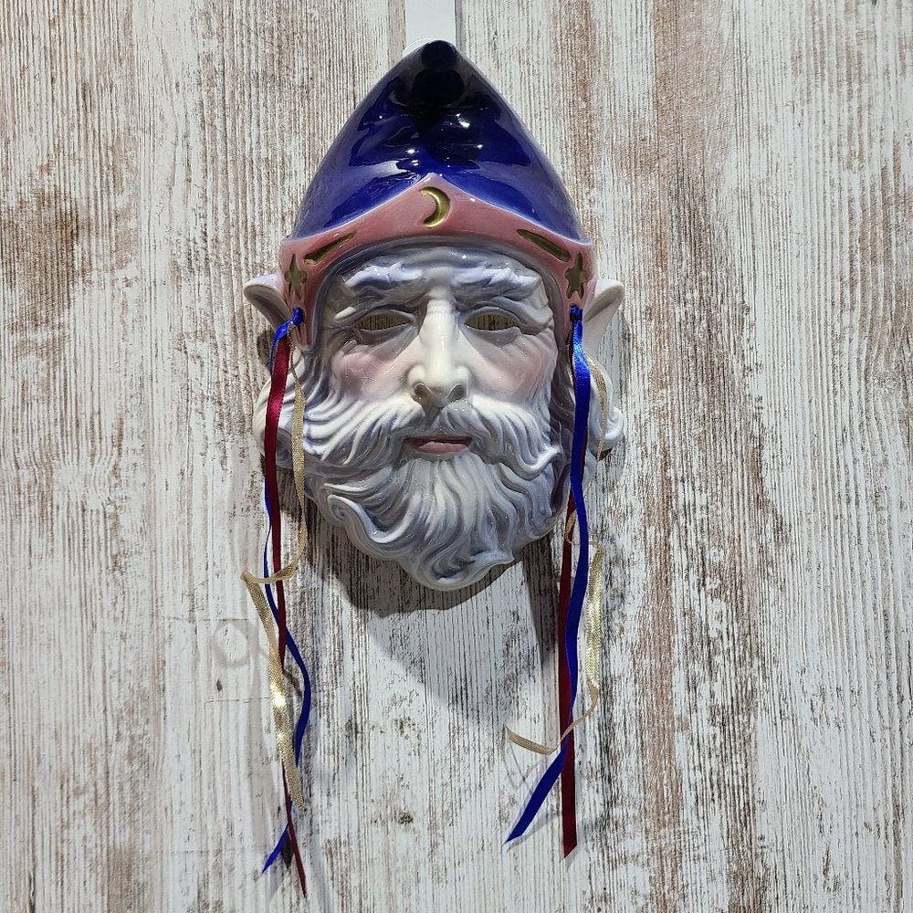 Clay Art SF-USA 1990-1 Magical Wizard Sorcerer Figurine Wall Art Hanging Mask