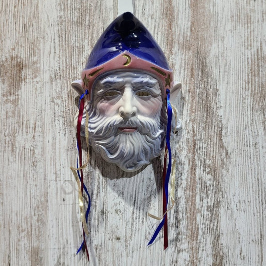 Clay Art SF-USA 1990-1 Magical Wizard Sorcerer Figurine Wall Art Hanging Mask