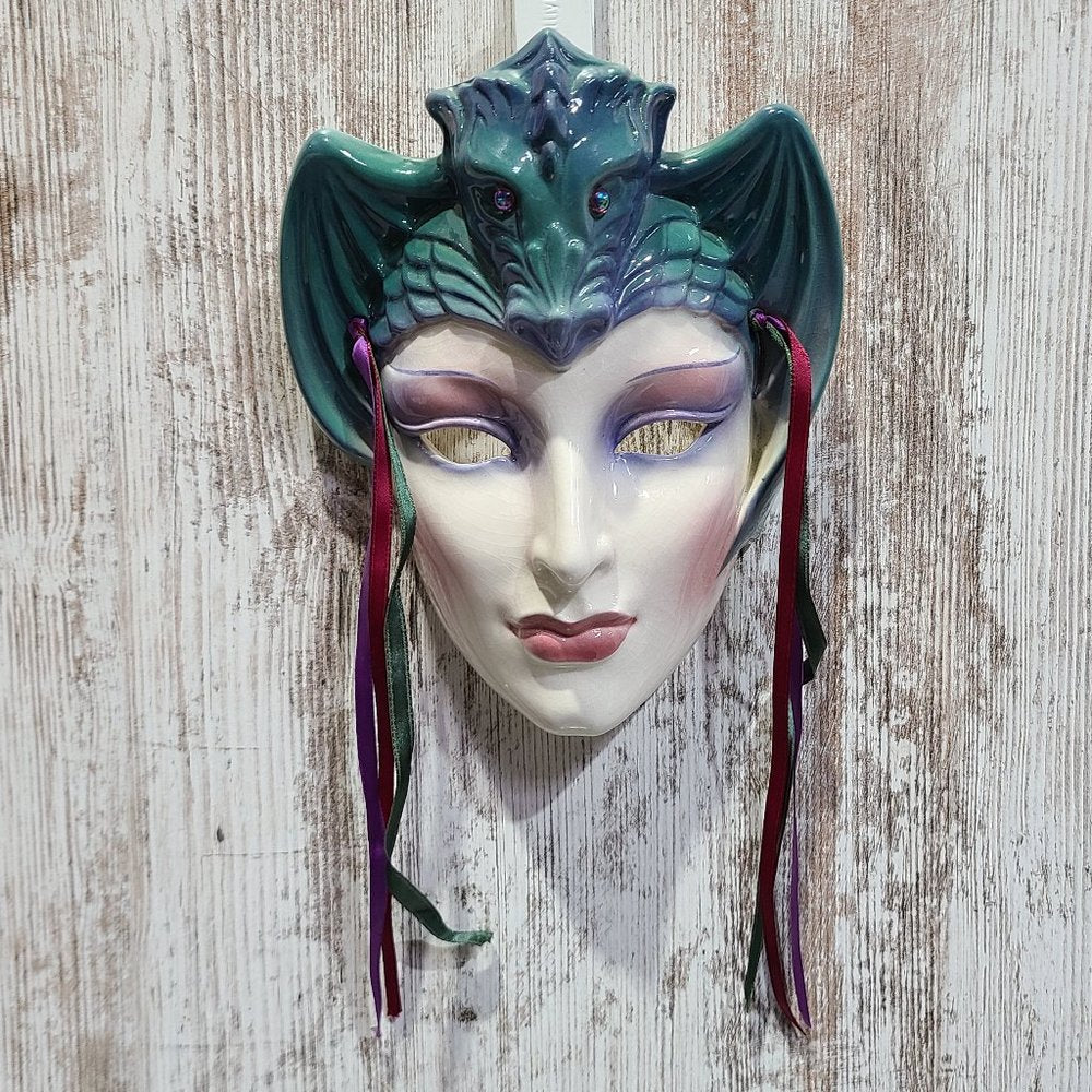 Vintage Dragon Lady Hanging Wall Mask