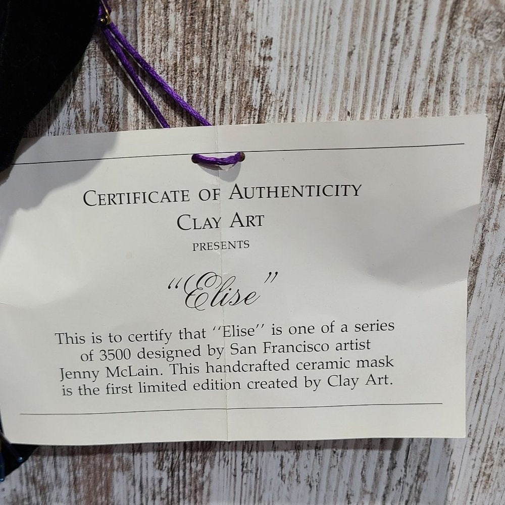 Clay Art Limited Edition "Elise" Mask