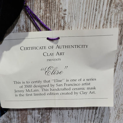 Clay Art Limited Edition "Elise" Mask