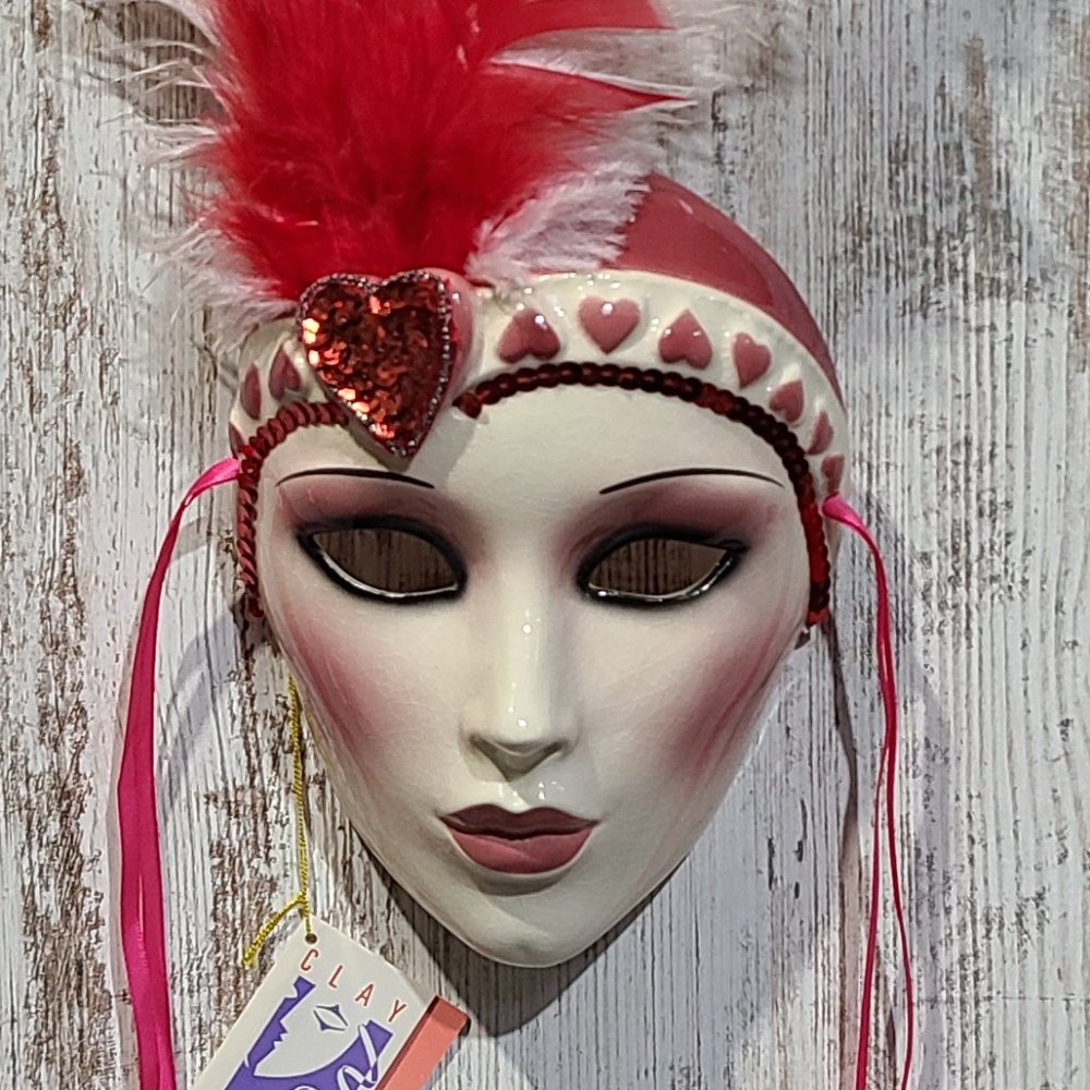 Clay Art About Face Valentine Hanging Wall Mask