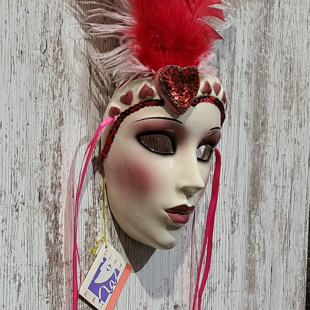 Clay Art About Face Valentine Hanging Wall Mask