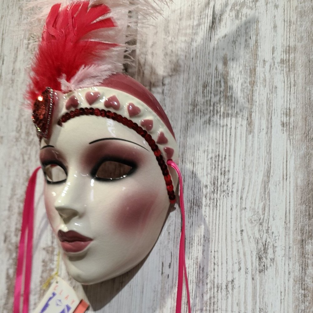 Clay Art About Face Valentine Hanging Wall Mask