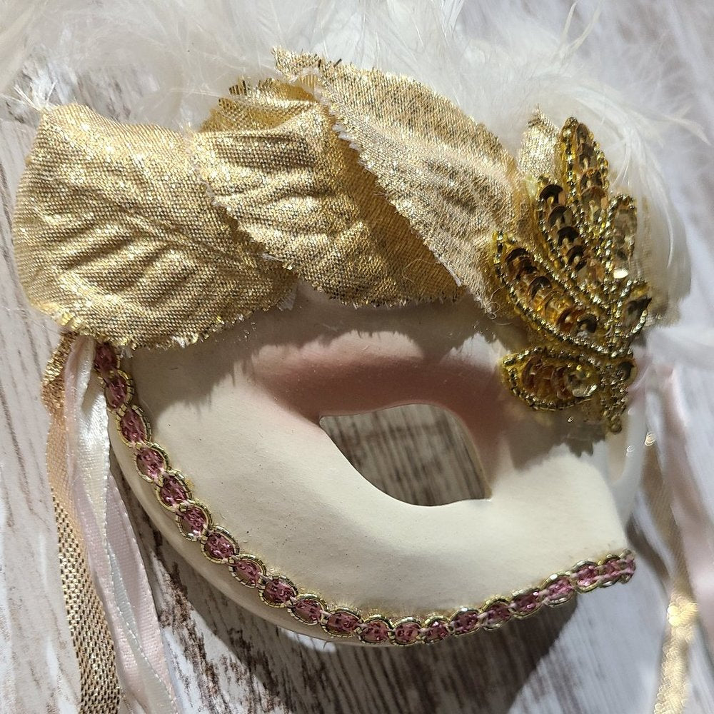 Clay Art Gold Leaf Hanging Wall Mask A1198