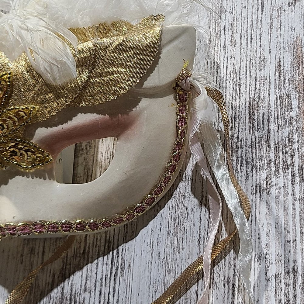 Clay Art Gold Leaf Hanging Wall Mask A1198