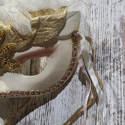 Clay Art Gold Leaf Hanging Wall Mask A1198