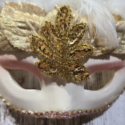 Clay Art Gold Leaf Hanging Wall Mask A1198