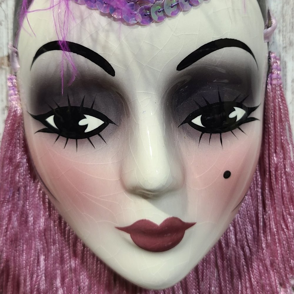 Signed Handcrafted Vintage Unique Creations Ceramic Face Mask