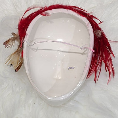 Red Feather Hanging Wall Mask