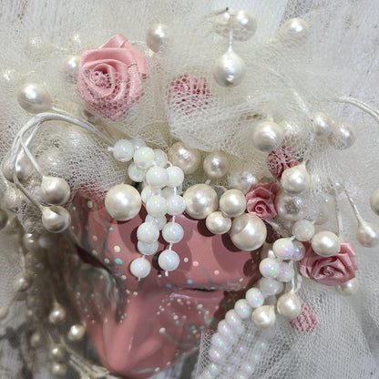 Vintage Rose and Pearl Hanging Wall Mask 1991