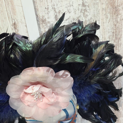 Vintage Feathered Hanging Wall Mask