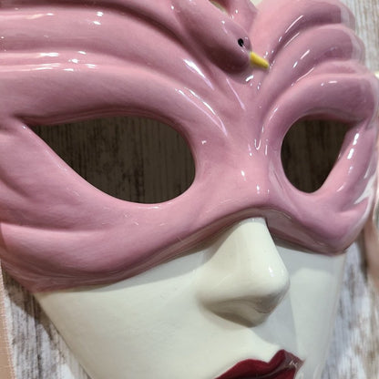 Flamingo Masked Face Hanging Wall Mask