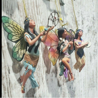 Ashton Drake Spirit of the Butterfly Angel Ornaments 3 Piece, NEW!