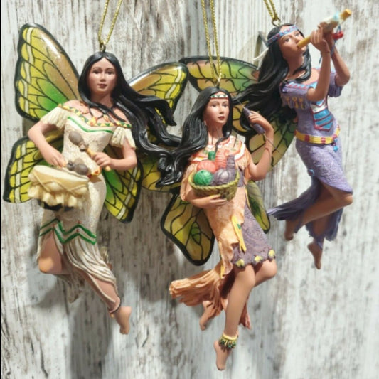 Ashton Drake Spirit of the Butterfly Angel Ornaments 3 Piece, NEW!