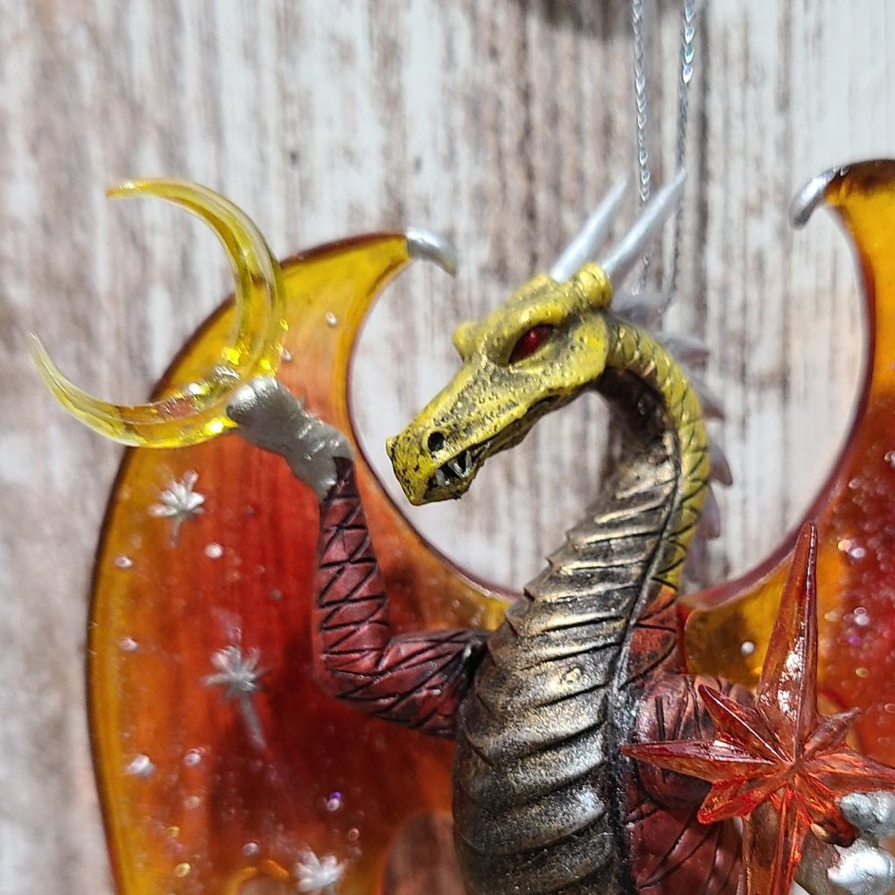 2007 Bradford Editions, "Celestial Visions" Celestial Dragon Ornament Set (2)