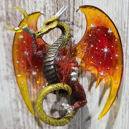 2007 Bradford Editions, "Celestial Visions" Celestial Dragon Ornament Set (2)