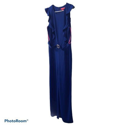 Betsey Johnson "In the Details" Blue Jumpsuit Size 0P