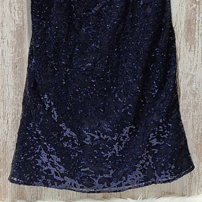 Carmen Marc Valvo Infusion Blue Sequin Dress Size 6