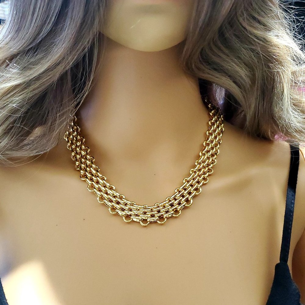Modern Metal Flat Necklace