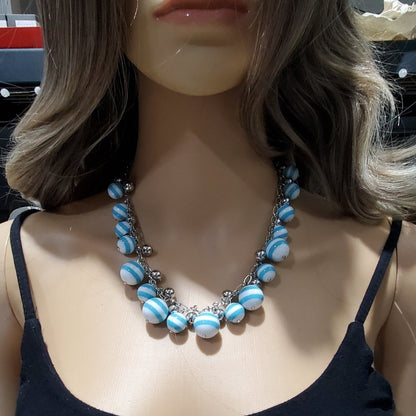 Preppy Stripes Statement Necklace