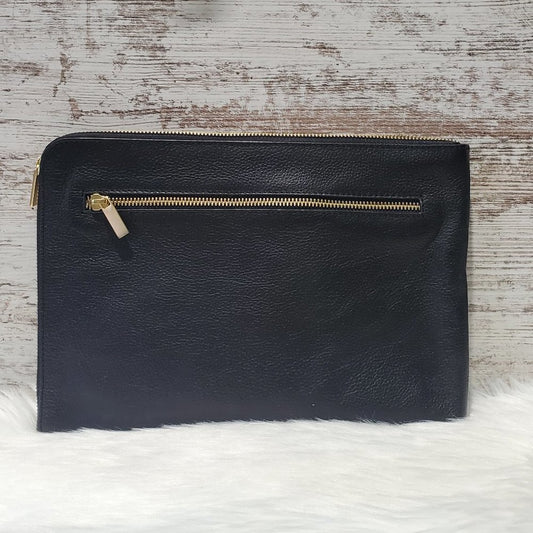 Pottery Barn Quinn Leather Jewelry Pouch, Large, Black NWT!