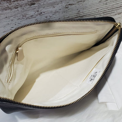 Pottery Barn Quinn Leather Jewelry Pouch, Large, Black NWT!