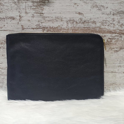 Pottery Barn Quinn Leather Jewelry Pouch, Large, Black NWT!