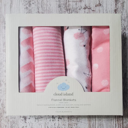Flannel Baby Blankets Flamingos - Cloud Island Pink 4pk