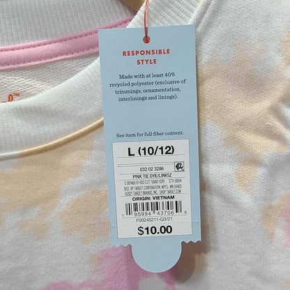 Cat & Jack Kid's Pink and Orange Tie Dye Long Sleeve Size L (10/12) NWT!