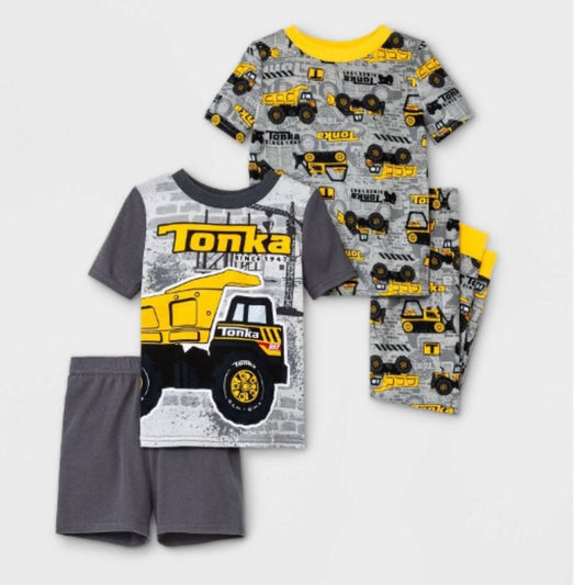 Toddler Boys' 4pc Tonka Snug Fit Pajama Set - Gray, 2T