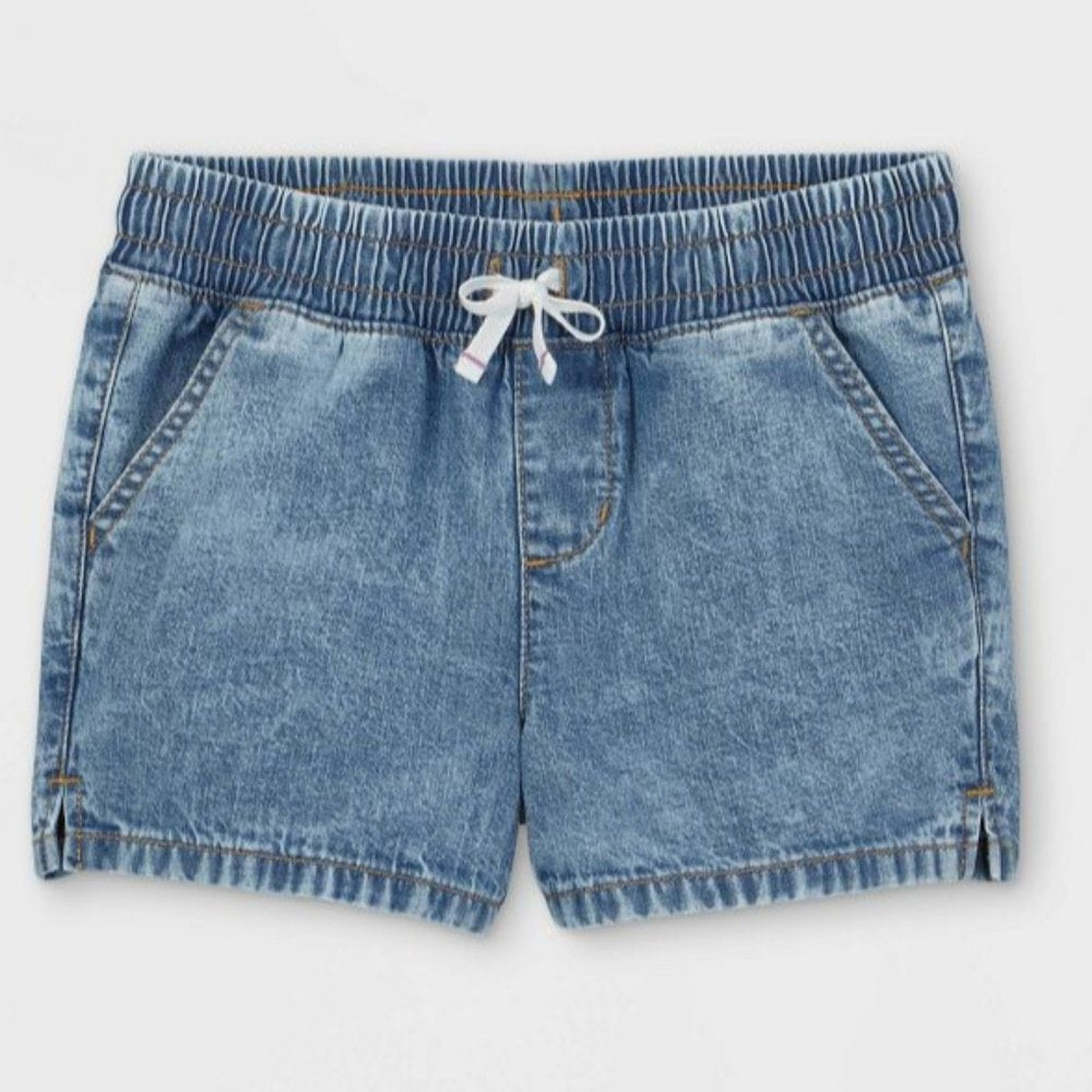 Girls' Pull-On Jean Shorts - Cat & Jack, XS (4/5) Med Wash