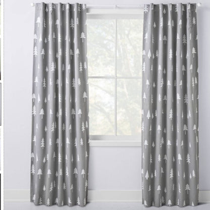 Blackout Curtain Panel Trees - Cloud Island, Gray