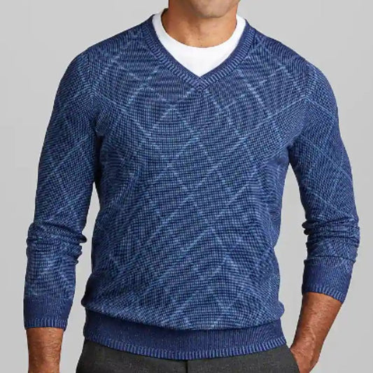 Traveler Collection Slim Fit V-Neck Argyle Sweater