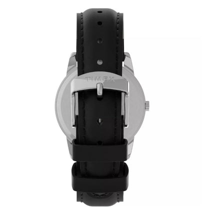 Men's Timex Easy Reader Watch with Leather Strap - Silver/Black T2H281JT