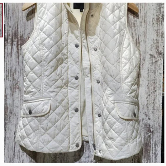 Talbots DIAMOND QUILTED VEST, Ivory, L