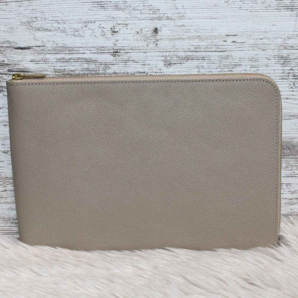 Pottery Barn Quinn Leather Jewelry Pouch, Large Fawn,  NWT!