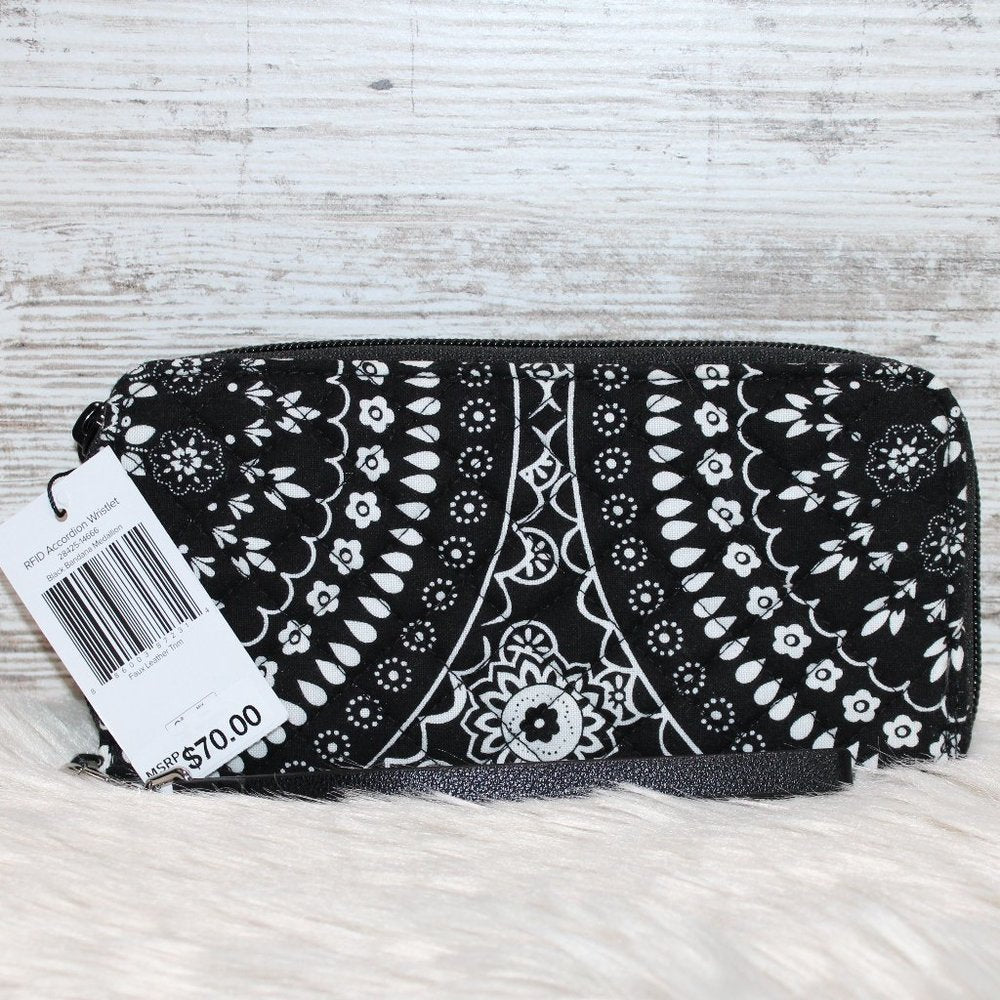 Vera Bradley RFID Recycled Cotton Accordion Wristlet, NWT!