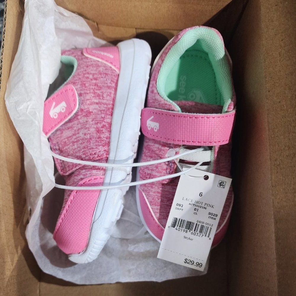 COPY - See Kai Run Basics Stryker, Lace Hot Pink, 6